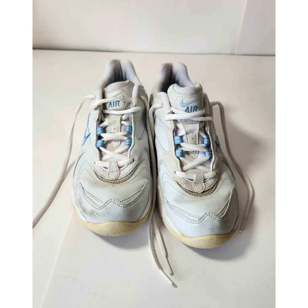 Nike Air Womens Training Shoes White Blue Vintage 2007 Y2K Sneakers 8.5 - Picture 2 of 11